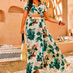Tropical Skirt & Crop Top Resort Separates Set! 4x/20w